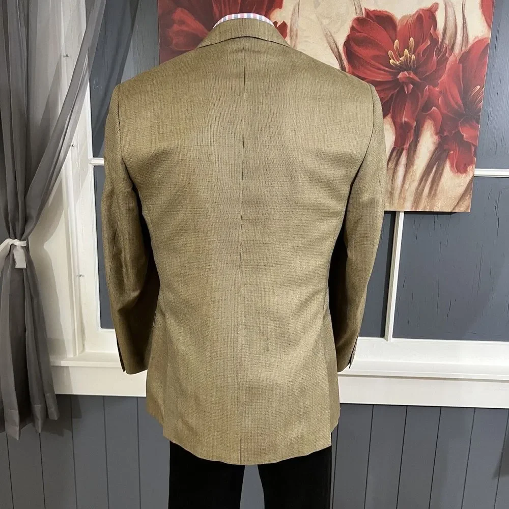 Tasso Elba Blazer Sport Coat Jacket Mens 38R Classic Fit Silk Wool‎ 3 Button